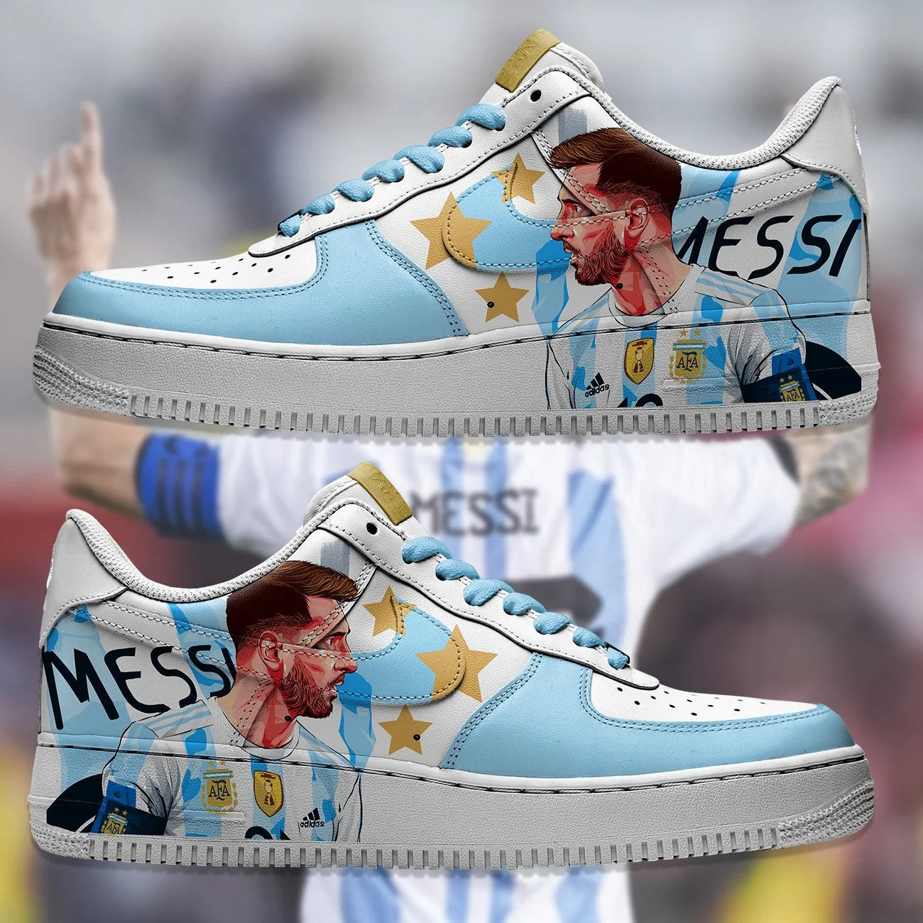 messi based white sneakers